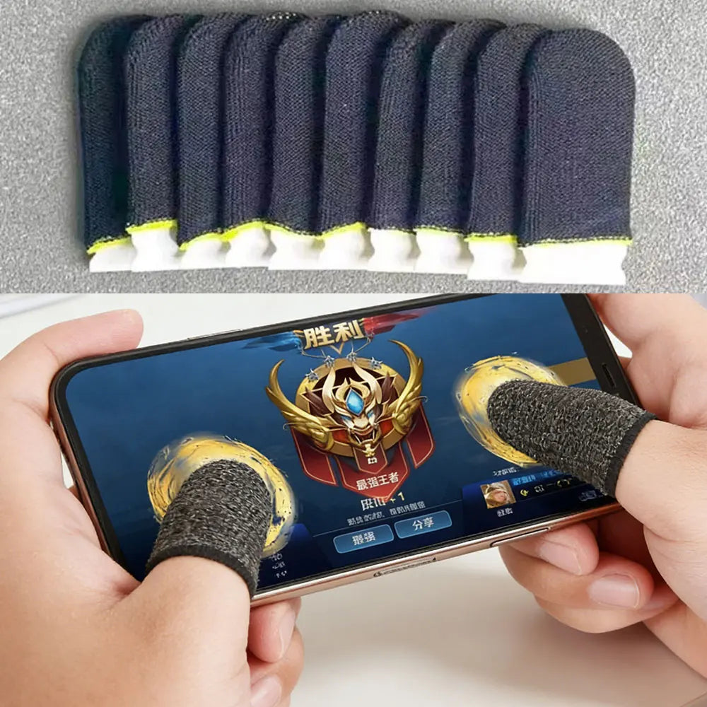 Mobile Gaming Finger Sleeves, Breathable Anti-Sweat Fingertips, Highly Sensitive for PUBG & Mobile Games