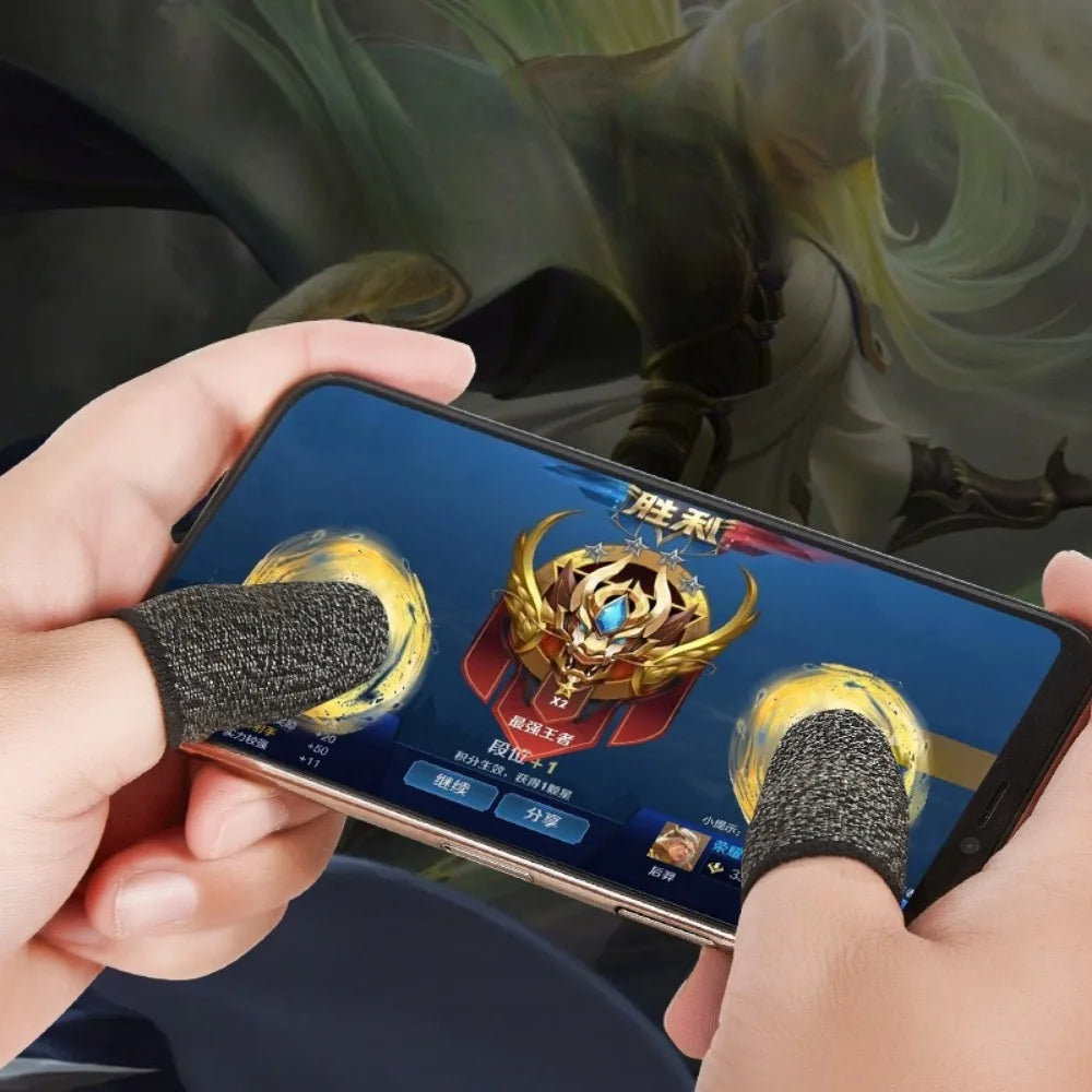 Mobile Gaming Finger Sleeves, Breathable Anti-Sweat Fingertips, Highly Sensitive for PUBG & Mobile Games