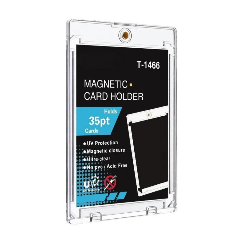 10PCS Magnetic Cards Holder 35PT Hard Plastic Storage Boxes Uv-Resistant Acrylic Card Holders for Collectors Display Box