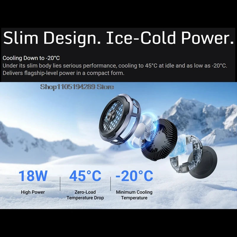 Redmagic Cryo Cooler 8 Air Magnetic Phone Cooler 65g Ultra Light 21mm Ultra Thin 30dB Low Noise -20°C Semiconductor Cooling