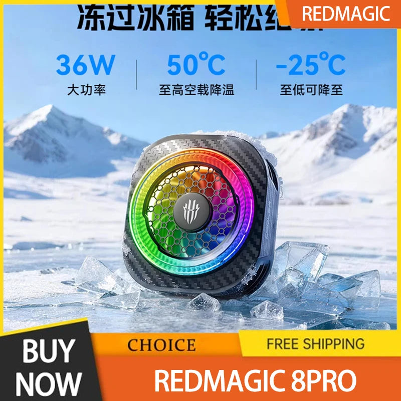 New Redmagic 8pro Magnetic Back Clip Phone Cooler Semiconductor Cooling For Phone Black Shark Flydigi Gaming Live Streaming