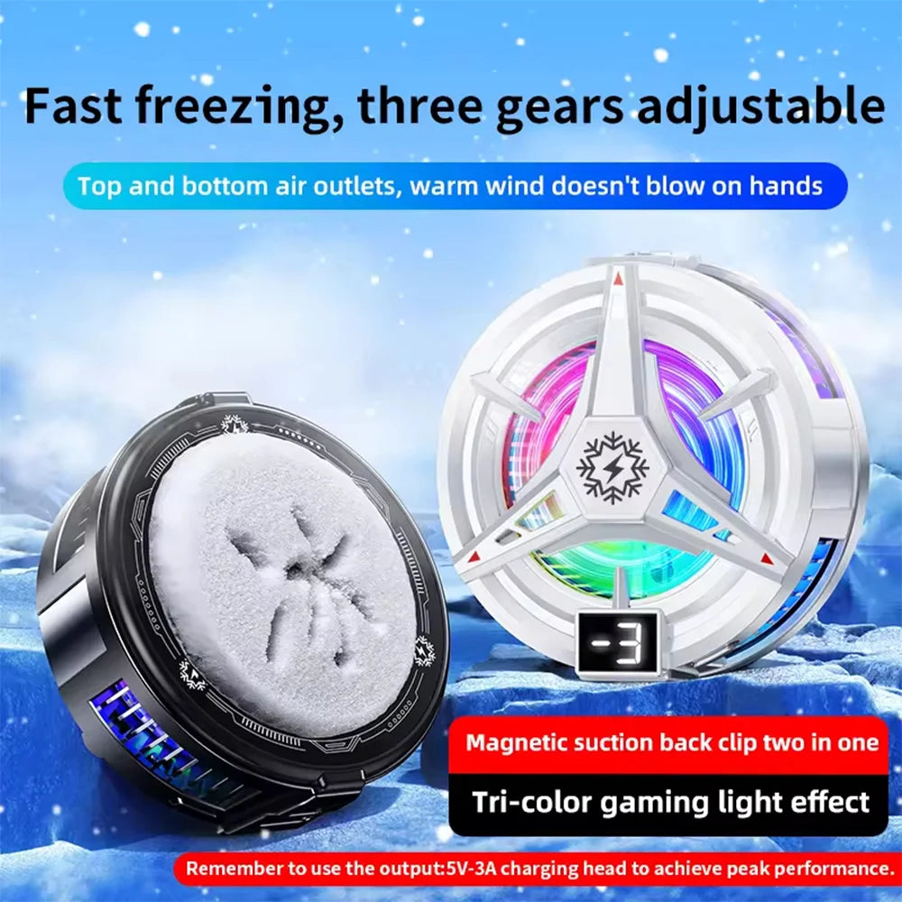 Magnetic Phone Cooler for Gaming with RGB Light - Semiconductor Cooling Fan Compatible with iPhone Magsafe Android & iPad