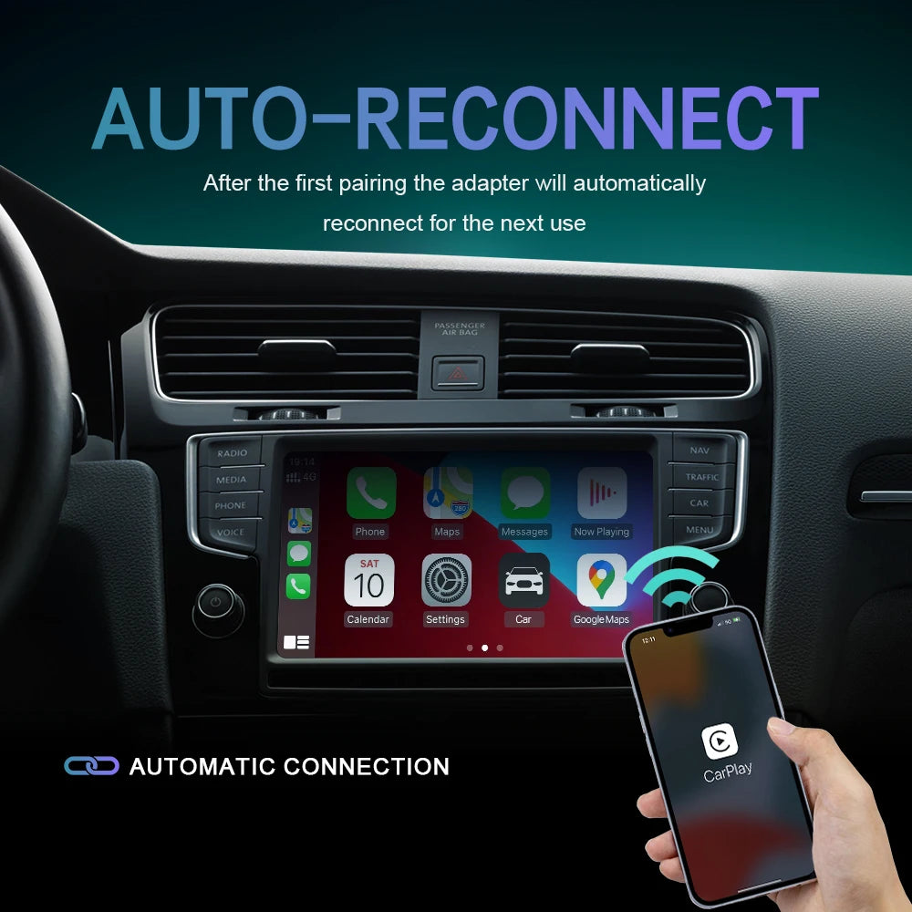 New Mini U3 Grey 2 in 1 Wireless Carplay Adapter Bluetooth WiFi Auto Connect Wireless Android Auto Dongle OTA Online Upgrade