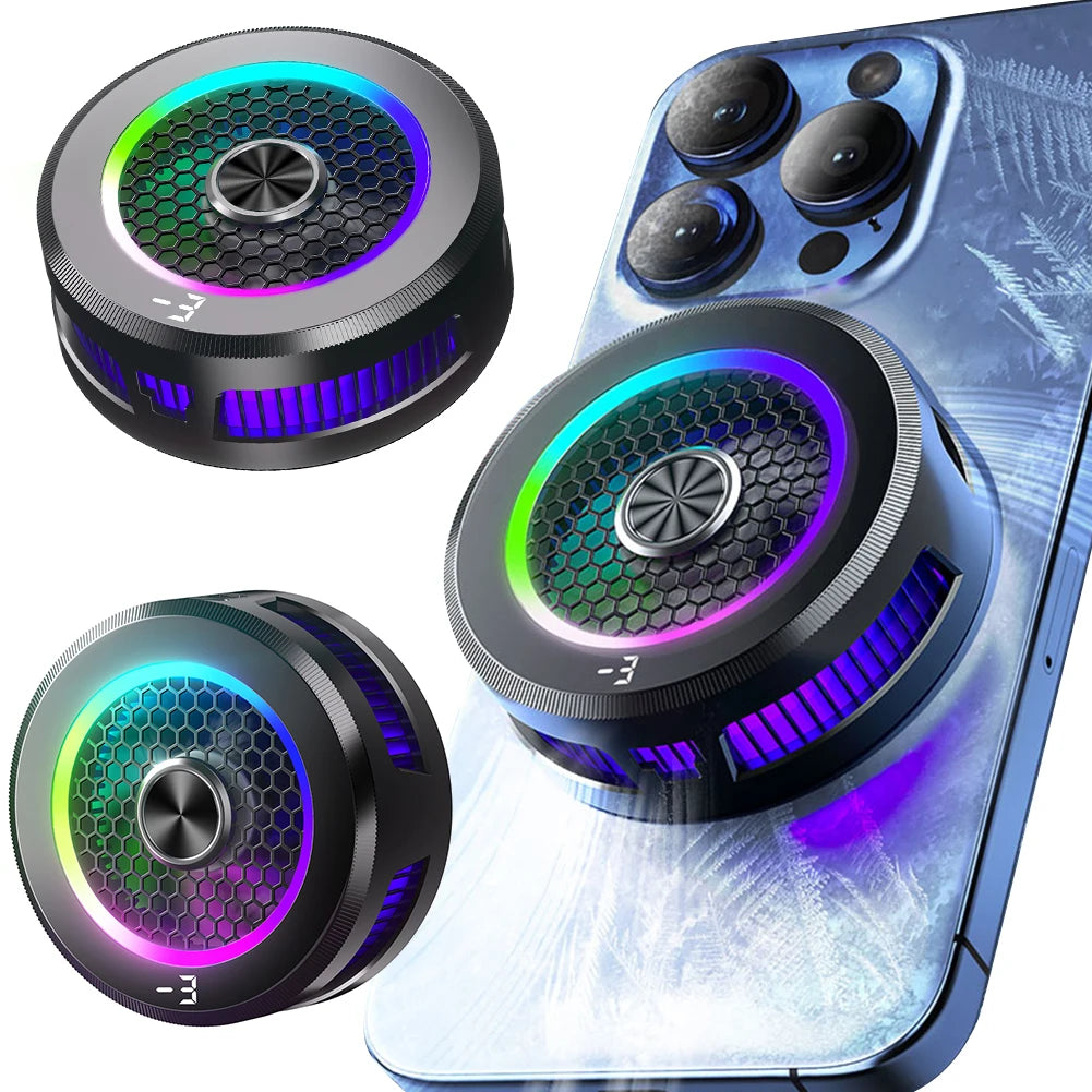 Magnetic & Back-clip Phone Cooler 3 Modes Semiconductor Refrigeration Cooling Phone Radiator for Android Iphone PUBG Game Cooler