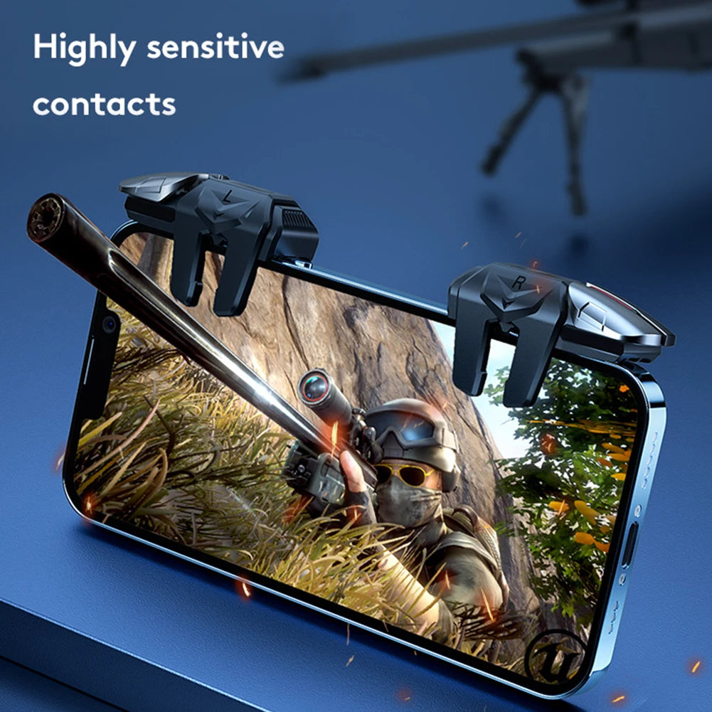 1-6Pairs 6-Finger Mobile Game Trigger for PUBG Phone Game Controller Gamepad Joystick G21 Aim Shooting Triggers Alloy Key Button
