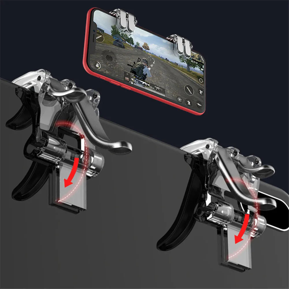 1 Pair Metal Smartphone Mobile Gaming Trigger For PUBG Mobile Gamepad Fire Aim Button L1R1 Key PUBG Controller Triggers