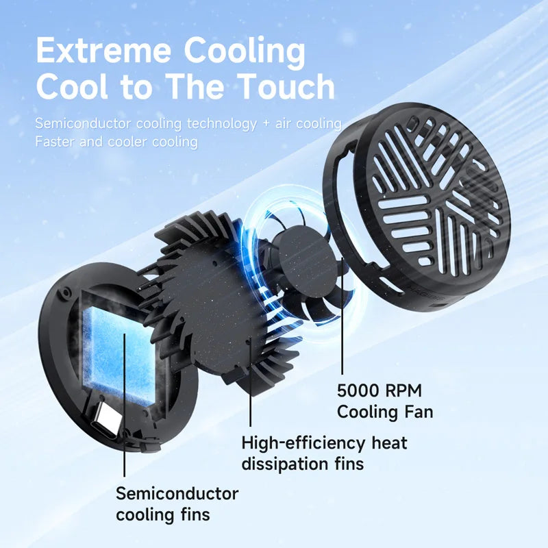 Hagibis Magnetic Cell Phone Cooler Universal Cooling Fan Portable Mobile Phone Radiator for iPhone 17 Pro Gaming Live Streaming