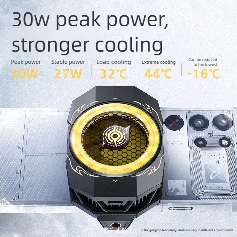 Mobile Cooler 6 30W Fast Heat Dissipation Game Cooling Fan For Iphone Android RGB Mobile Phone Radiator Game Accessories