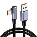90 Degree Quick Charge 4.0 Data Line PD 100W Fast Charging USB A to USB Type C Cable Right Angle