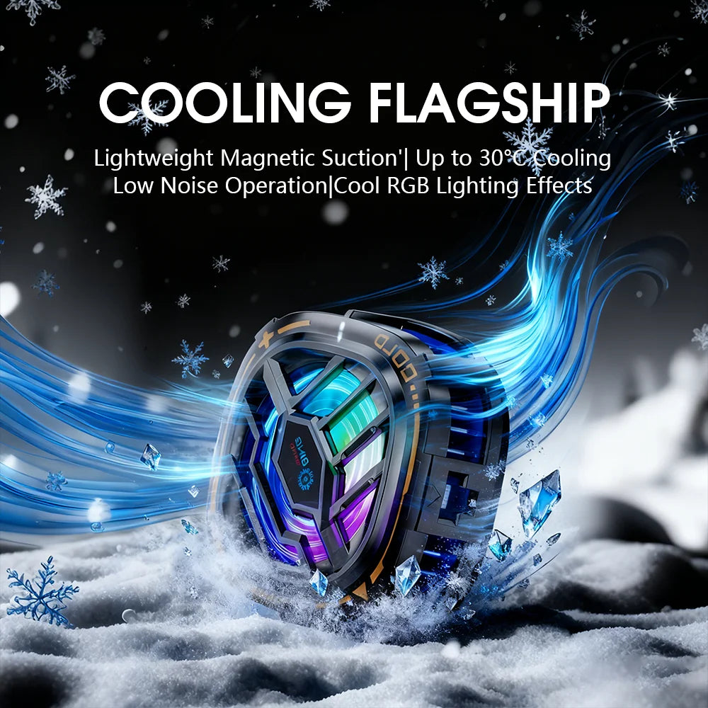 2-in-1 Magnetic Mobile Phone Cooler Back-Clip Game Live Cooler Semiconductor Cooling Fan for IOS Android Smart Phone Radiator