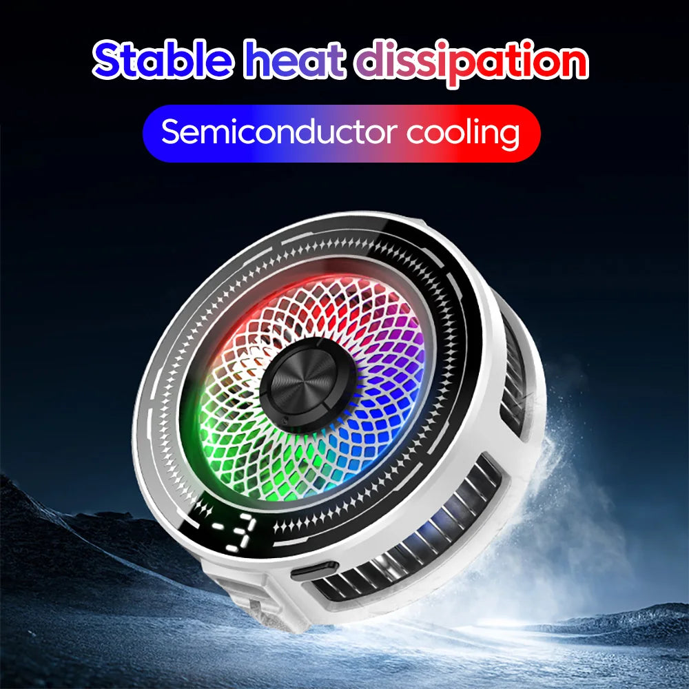 Phones Magnetic Cooler 3-gear Wind Speed With Lights Semiconductor Refrigeration Cool Down Digital Display Cellphones Radiator