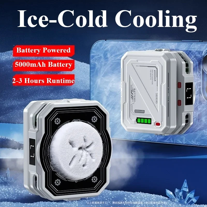 TH10 Semiconductor Phone Cooler Radiator 5000mAh Long-Lasting Ice Cooling Power Adjustable Magnetic & Clip-on for Phone Gaming