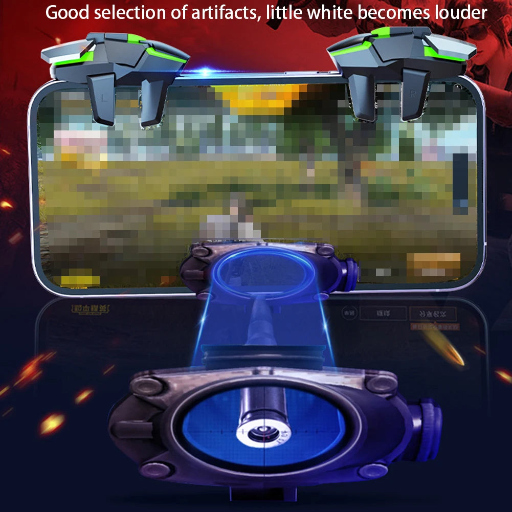 2pcs Mobile Game Trigger For PUBG Phone Gaming 6 Finger Trigger Sensitive Shoot Phone Game Trigger L1R1 Aim Keys Game Controller