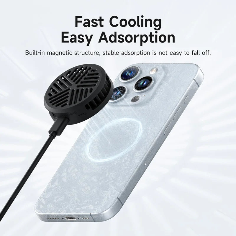 Hagibis Magnetic Cell Phone Cooler Universal Cooling Fan Portable Mobile Phone Radiator for iPhone 17 Pro Gaming Live Streaming