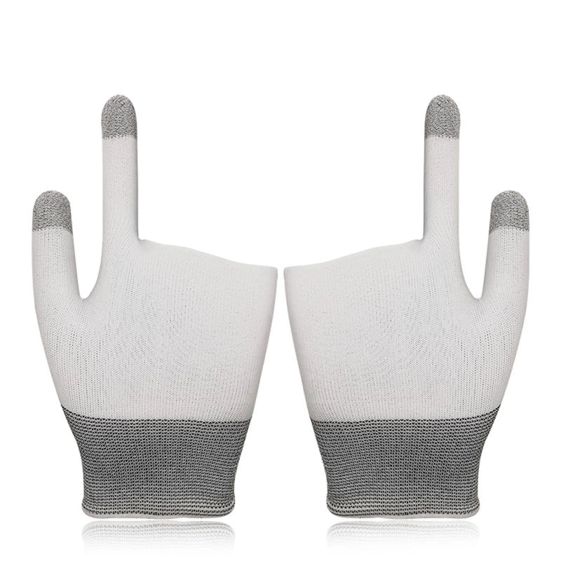 Two-finger Gaming Finger Sleeves Mobile Game Gloves Sweat-proof Touch Screen Finger Cots Seamless for Mobile Game Controllers