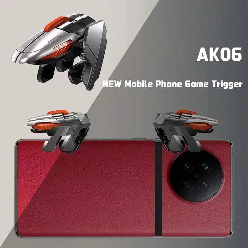 6 Finger Mobile Phone ABS Game Trigger AK06 for PUBG Aim  Shooting L1 R1 Alloy Key Button for IOS Android NEW Gamepad Controller