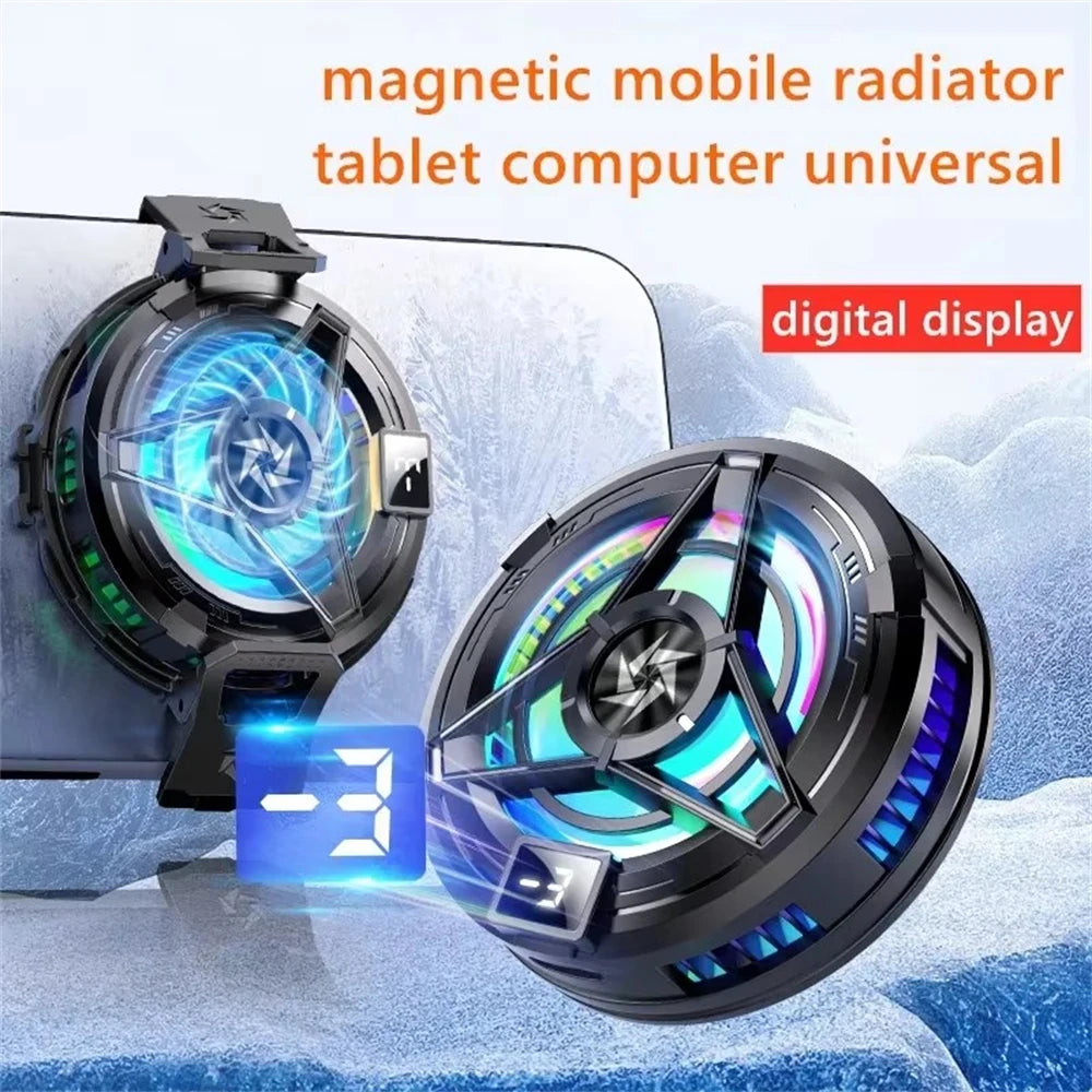 FANGTUOSI Magnetic Phones Cooler Back-Clip 2 in 1 Game Cooler Semiconductor Fast Phone Cooling Fan for IOS Android Phone
