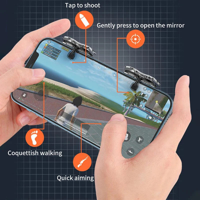 L1 R1 Aim Keys Game Controller X8 Mobile Game Trigger For PUBG Phone Gaming 6 Finger Trigger Sensitive Phone Game Trigger
