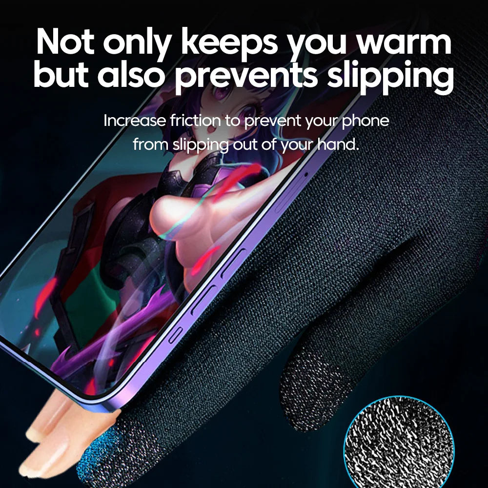 2PCS Finger Thumb Sleeve Gaming Gloves For Gamer Non-scratch Mobile Gaming Gloves Gaming Accessories Comfortable Sweat Proof